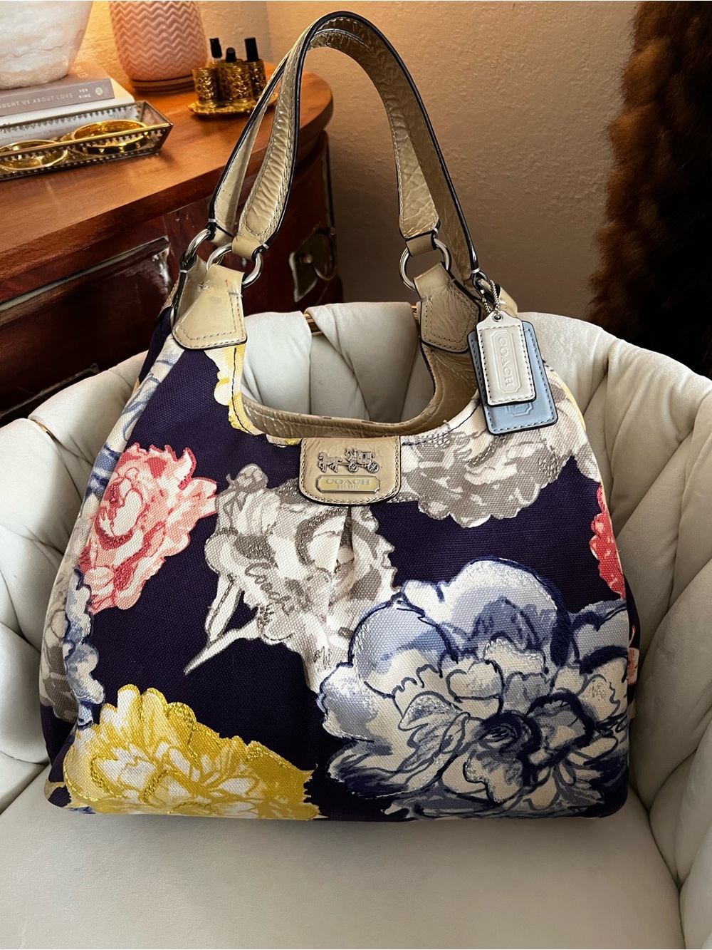 Coach Madison Floral Maggie Tote Bag